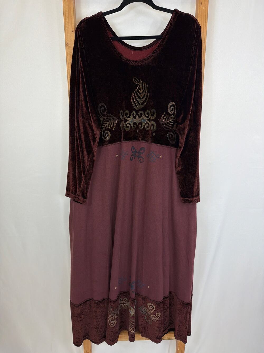 Blue Fish Red Screen Print Mixed-Media Maxi Dress Size 2 XL XXL